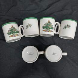 15PC SPODE England Christmas Tree Pattern Glass Mugs & Bowls Bundle alternative image