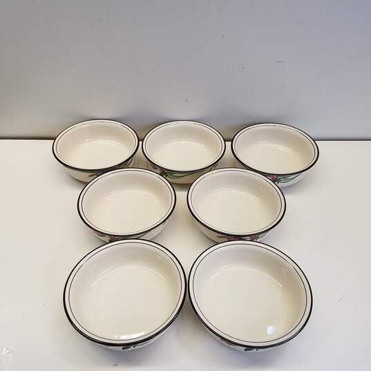 Lenox Chinastone Midnight Blossoms Cereal Bowls Set of 7 image number 1