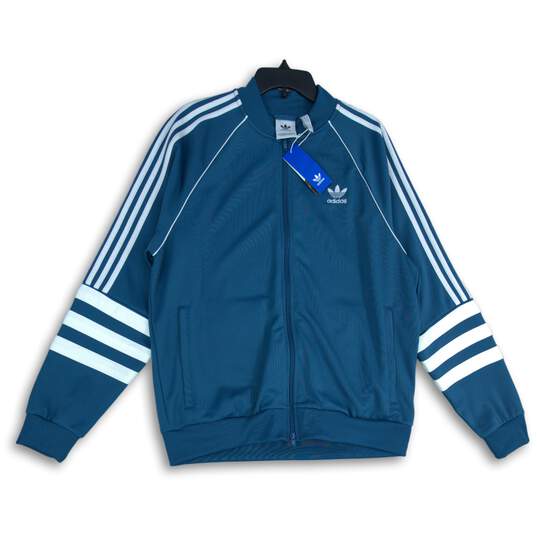NWT Adidas Womens Blue Superstar Long Sleeve Full-Zip Track Jacket Size L image number 1