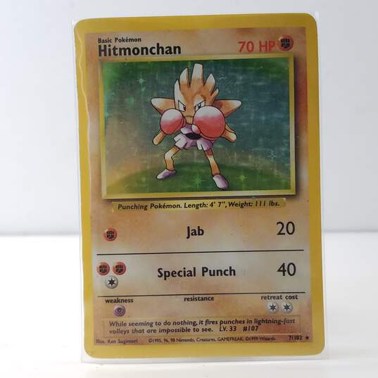 Rare 1999 Pokémon Hitmonchan 7/102 Holographic Base Set Trading Card image number 1