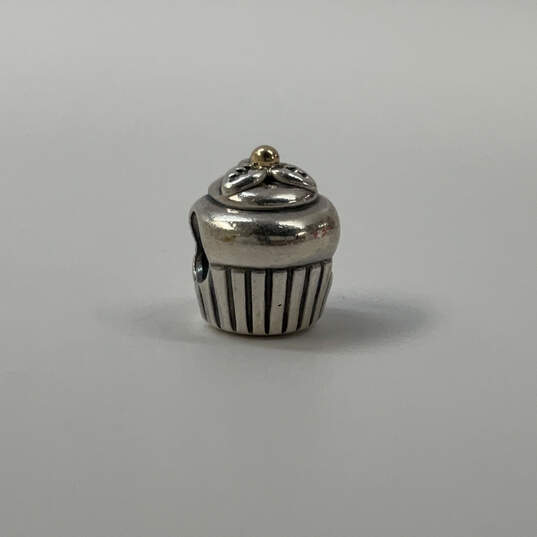 Designer Pandora S925 ALE Sterling Silver Gold Accent Cupcake Beaded Charm image number 1