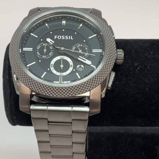 Designer Fossil Machine FS-4662 Smoke Stainless Steel Analog Wristwatch image number 1