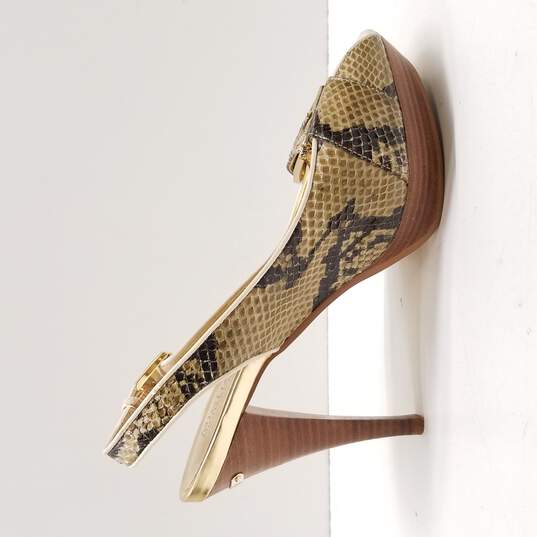 Michael Kors Women's Snake Leather Slingback Heels Size 7 image number 1