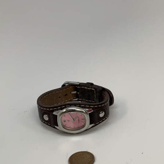 Designer Fossil F2 Silver-Tone Dial Adjustable Strap Analog Wristwatch image number 3