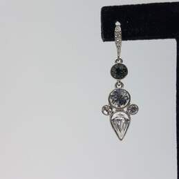 Givenchy Authentic Silver Tone Crystal Lever Back Dangle Earrings w/COA 10.6g alternative image