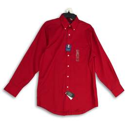 NWT Chaps Mens Red Collared Long Sleeve Dress Shirt Size 15-15.5 32/33