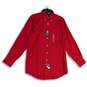 NWT Chaps Mens Red Collared Long Sleeve Dress Shirt Size 15-15.5 32/33 image number 1