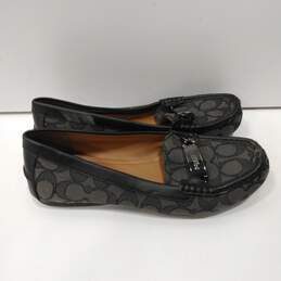 Womens Olive A01918 Black Monogram Low Top Moc Toe Slip On Loafer Shoes Size 8 B alternative image