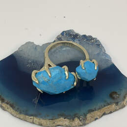 Designer Kendra Scott Gold-Tone Kayla Howlite Turquoise Fashionable Ring