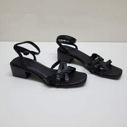 FRYE Women's Cindy Buckle Sandal Heeled Black Leather Strap Sandals Sz 38