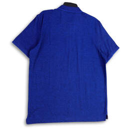 NWT Mens Blue Pique Short Sleeve Collared Button Front Polo Shirt Size XL alternative image