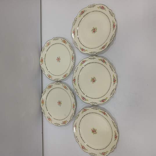 Homer Laughlin 'Virginia Rose' Set of 5 Dinner Plates image number 2