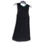 Womens Black Sleeveless Round Neck Side Slit Knitted Sweater Dress Size M image number 1