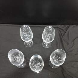 5pc. Set of Clear Crystal Wide Rim Wine Glasses/Goblets alternative image