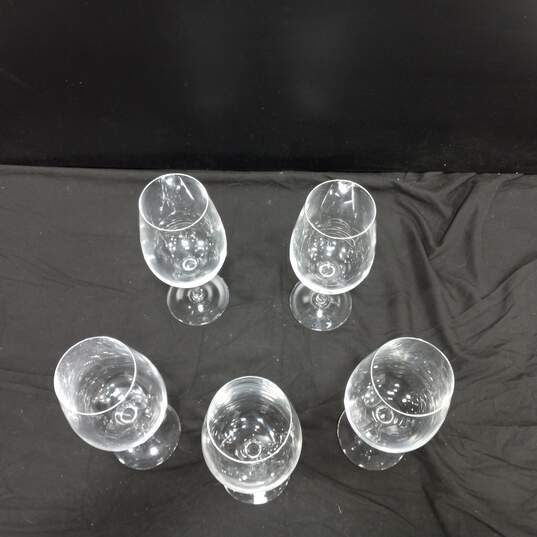 5pc. Set of Clear Crystal Wide Rim Wine Glasses/Goblets image number 2