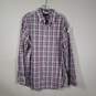 Mens Non-Iron Plaid Collared Long Sleeve Button-Up Shirt Size X-Large image number 1