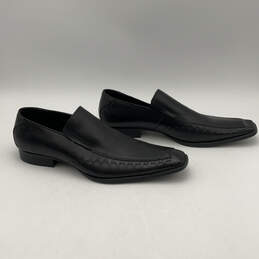 NWT Mens Wesley 83FW17 Black Leather Square Toe Slip-On Loafer Shoes Sz 9