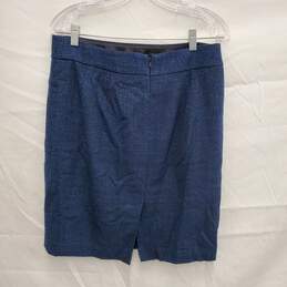 Banana Republic Navy Blue Flat Front Wool Pencil Skirt Size 10 alternative image