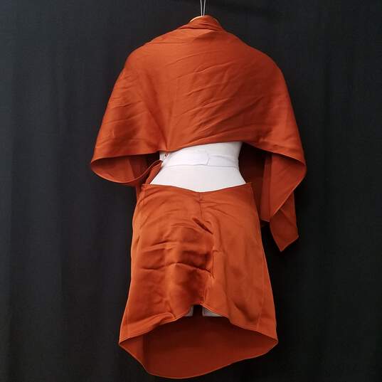 NWT Womens Orange Sleeveless V-Neck Pullover Midi Drape Dress Size 8 image number 2