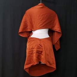 NWT Womens Orange Sleeveless V-Neck Pullover Midi Drape Dress Size 8 alternative image