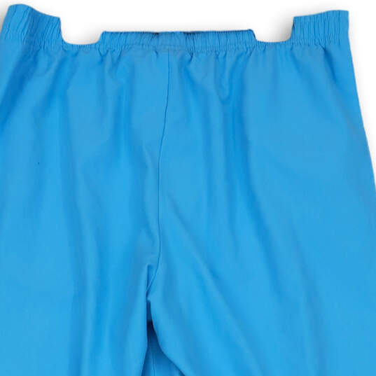 Womens Blue Elastic Waist Straight Leg Stretch Pull-On Capri Pants Size L image number 4