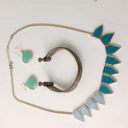 Blue and Gold Tone Costume Jewelry Bundle alternative image