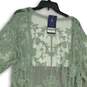 NWT Anna-Kaci Womens Green Mesh Lace Kimono Sleeve Open Front Cardigan One Size image number 4