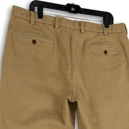 Mens Beige Flat Front Slash Pockets Straight Leg Chino Pants Size 38/30 alternative image