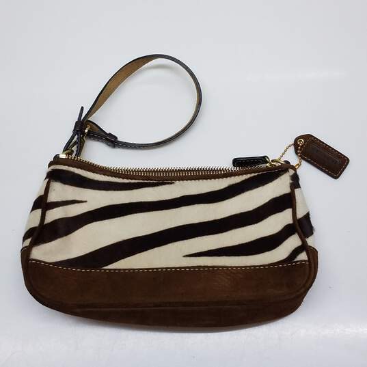 Vintage Coach Zebra Print Calf Hair Handbag image number 1