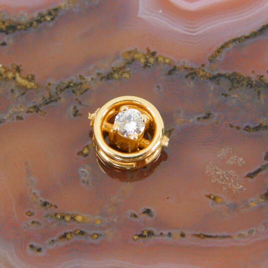 14K Yellow Gold 0.10 CT Diamond Pendant- For Repair 0.9g image number 1