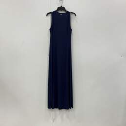 NWT Michael Kors Womens Blue Tie Neck Sleeveless Maxi Dress Size Medium alternative image