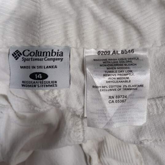 Columbia White Corduroy Pants Women's Size 14 image number 4