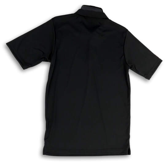 NWT Mens Black Collared Short Sleeve Stretch Side Slit Polo Shirt Size S image number 2