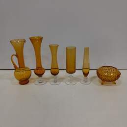 6pc. Assorted Amber Glassware Lot