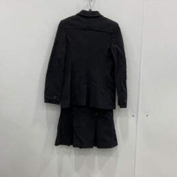Womens Black Pockets Long Sleeve Blazer And Skirt Two Piece Suit Set Sz 90 alternative image