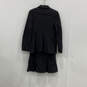 Womens Black Pockets Long Sleeve Blazer And Skirt Two Piece Suit Set Sz 90 image number 2