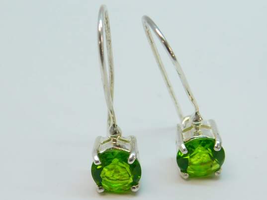 Contemporary 925 Blue & Green CZ Earrings 20.3g image number 3