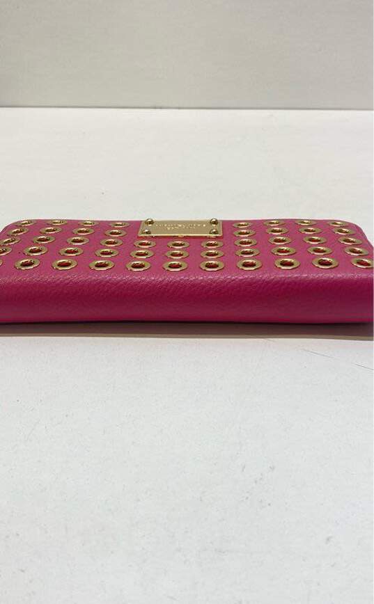 Michael Kors Leather Eyelet Embellished Wallet Pink image number 3