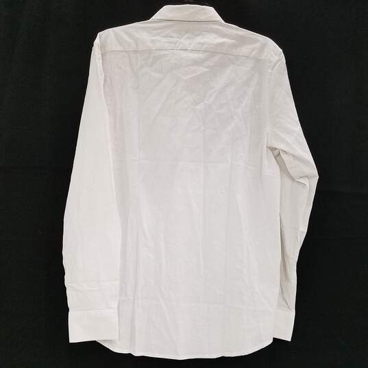 NWT Mens White Long Sleeve Spread Collar Button-Up Shirt Size Large image number 2