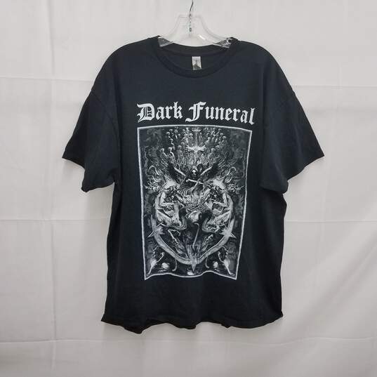 Gildan Heavy Cotton 'Dark Funeral' Logo Black T-Shirt Size XL image number 1