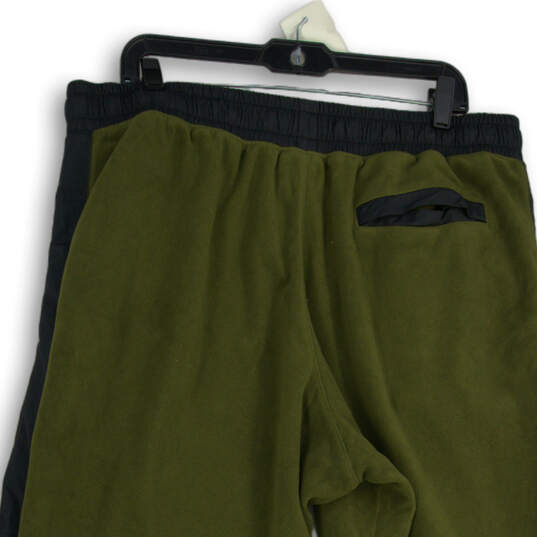 Mens Green Elastic Waist Slash Pocket Drawstring Jogger Pants Size XXL image number 4