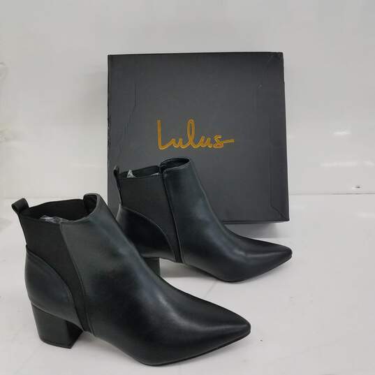 Lulus Chase Black Pointed Booties IOB Size 6.5 image number 2