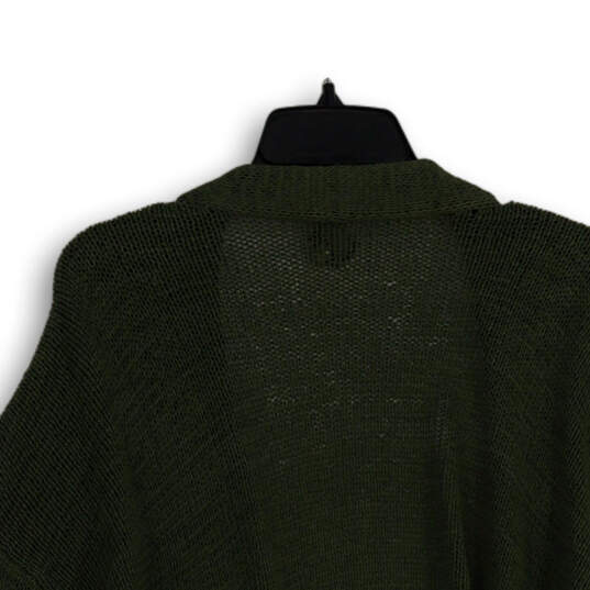 Womens Green Knitted Long Sleeve Open Front Cardigan Sweater Size Large image number 4