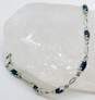 Romantic Sterling Silver Aurora Borealis Necklace Sapphire Bracelet & Cubic Zirconia Cross Earrings 34.4g image number 3