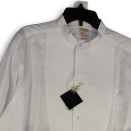 NWT Mens White Collared Long Sleeve Pockets Dress Shirt Size 17.5-33