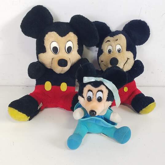 Mickey Mouse Vintage Stuffed Toys Lot of 3  Disney's Mickey image number 1