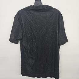 Black Sparkly V Neck Button Up Shirt alternative image