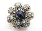 Vintage Hobe Silvertone Black Crystal & Rhinestones Bead Circle Clip On Earrings image number 4