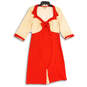 NWT Womens Red Yellow Short Sleeve Polka Dot Shift Dress Size Medium image number 1