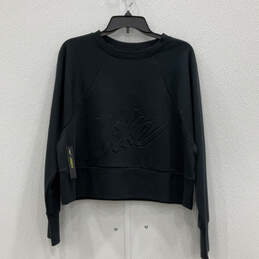 NWT Womens Black Long Sleeve Crew Neck Pullover Sweatshirt Size Medium